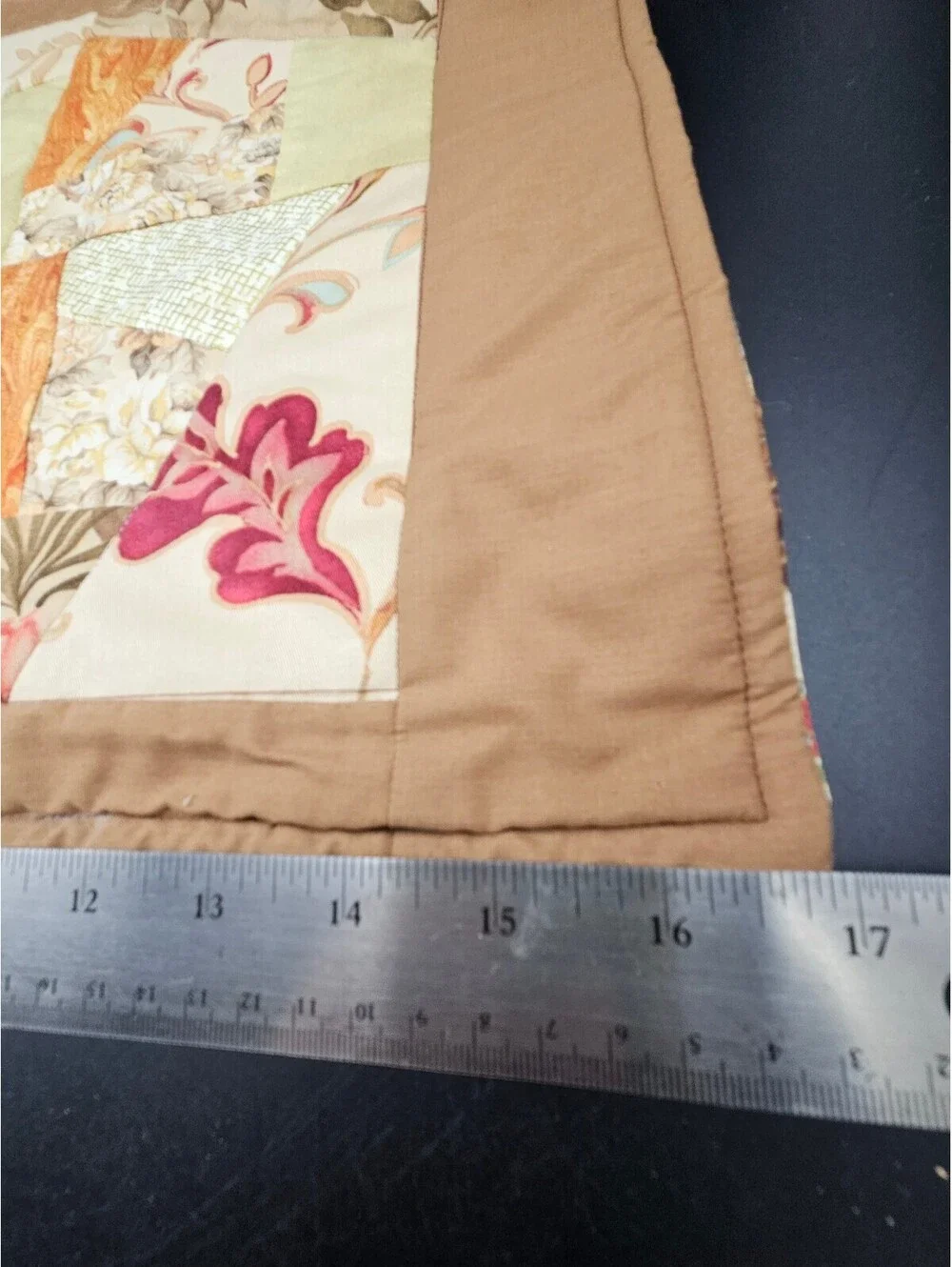 Handmade Quilted Placemats Lot of 4 Fall Autumn Pinecones Leaves Reversible